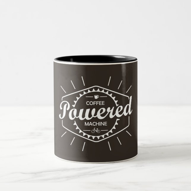 Coffee Powered Bicycle Two-Tone Coffee Mug (Center)