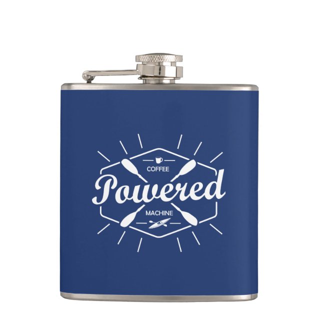Coffee Powered Machine Kayak Hip Flask (Front)
