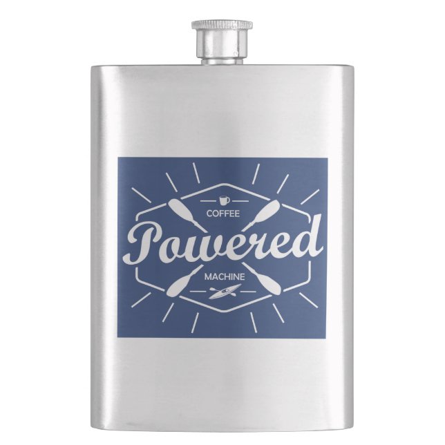 Coffee Powered Machine Kayak Hip Flask (Front)