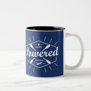Coffee Powered Machine Kayak Two-Tone Coffee Mug