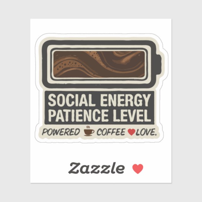  Coffee Powered Social Battery | Funny Energy Leve (Sheet)