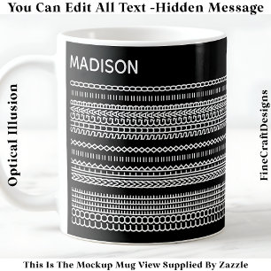 Coffee Preference Hidden Message Name 101W Stylish Mug