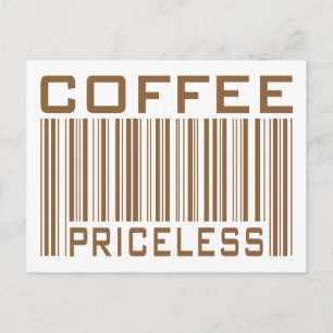Coffee Priceless Bar Code Tees Gifts Postcard
