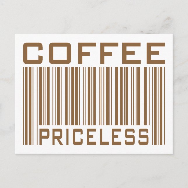Coffee Priceless Bar Code Tees Gifts Postcard (Front)