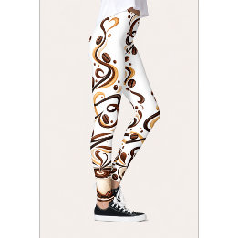 Coffee Print Leggings for Coffee Lovers