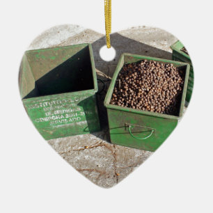 coffee production ceramic ornament