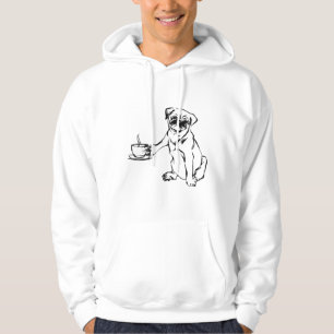 Coffee Pug Black And White Pugs Hoodie