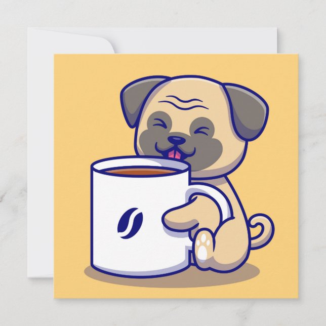 Coffee Pug Holiday Card (Front)