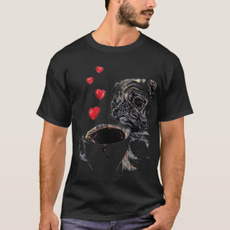 Coffee Pug Life Happens Coffee Helps Love Tea Peac T-Shirt
