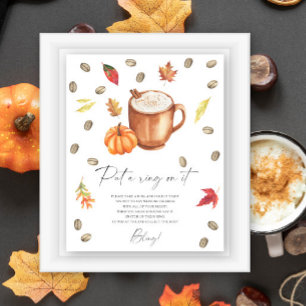 Coffee Pumpkin Bridal shower Put a ring on it game Poster