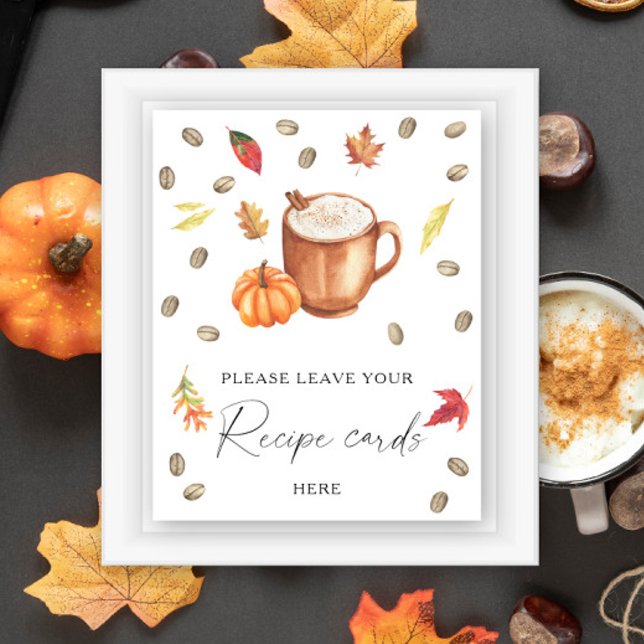 Coffee Pumpkin Bridal shower Recipe card here Poster (Creator Uploaded)