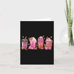 Coffee Pumpkin Latte Spice Breast Cancer Awareness Card