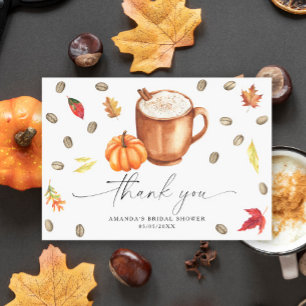 Coffee Pumpkin Thank you Bridal shower Card