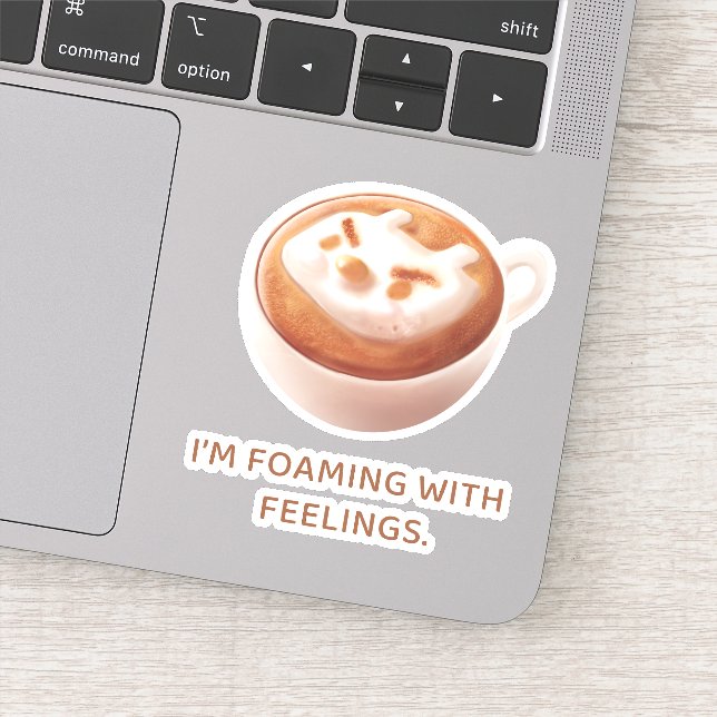 Coffee Pun: Iron T Foaming With Feelings Art (Detail)