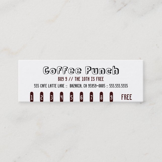 Coffee Punch Card (Front)