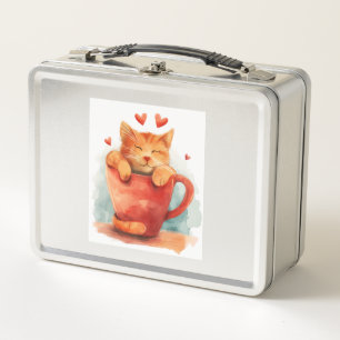 Coffee Purrfection Metal Lunch Box
