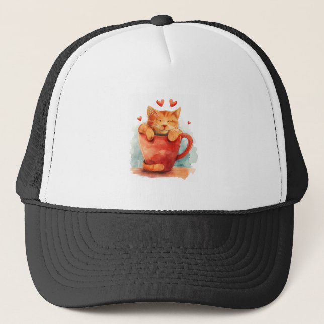 Coffee Purrfection Trucker Hat (Front)