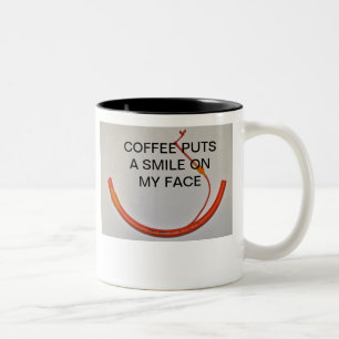 COFFEE PUTS A SMILE ON MY FACE Two-Tone COFFEE MUG