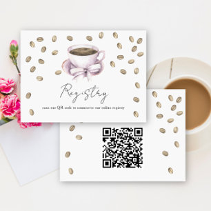 Coffee QR Code Bridal Shower Registry  Enclosure Card