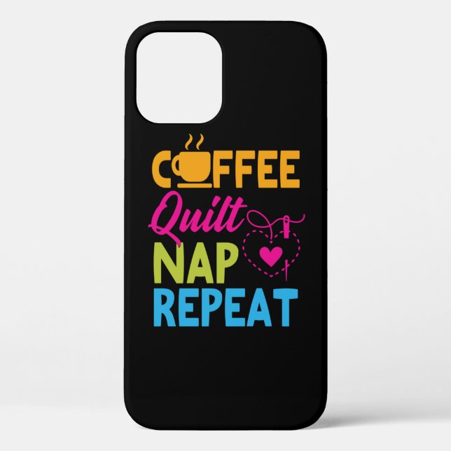 Coffee Quilt Nap Repeat Quilting Case-Mate iPhone Case (Back)
