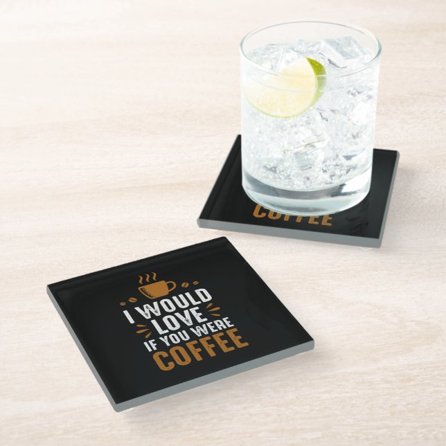 Coffee Quote  Glass Coaster (Angled)