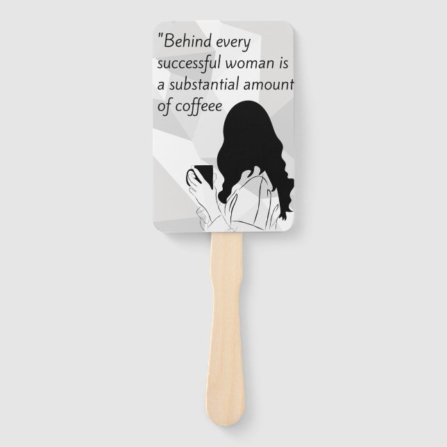 coffee quote  hand fan (Front)