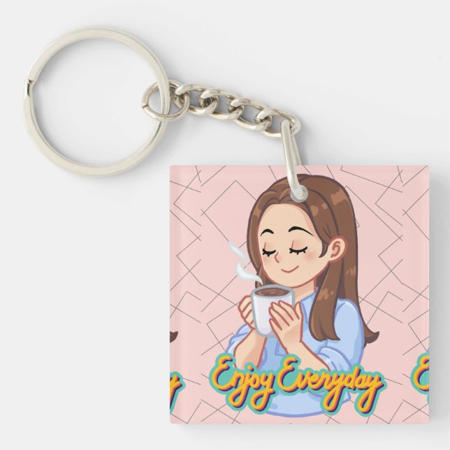  coffee quote  key ring (Front)