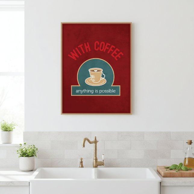 Coffee Quote Modern Kitchen Art Poster (Creator Uploaded)
