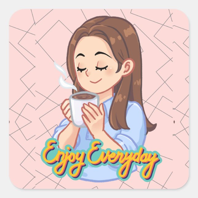  coffee quote  square sticker (Front)