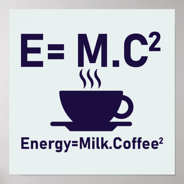 Coffee quotes, energy milk coffee poster (Front)