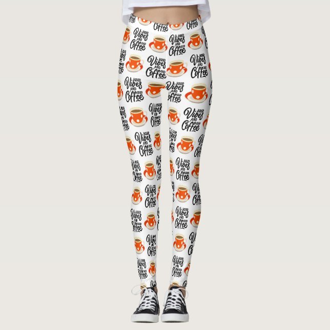 COFFEE QUOTES LEGGINGS (Front)