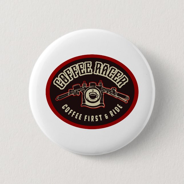 COFFEE RACER 2 6 CM ROUND BADGE (Front)