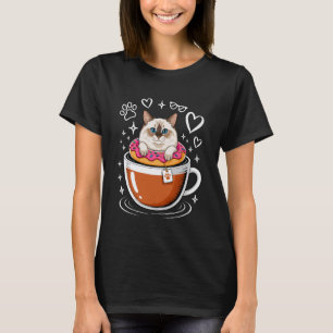 Coffee Ragdoll Cat Doughnut T-Shirt