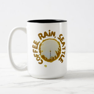 Coffee Rain Seattle Two-Tone Coffee Mug