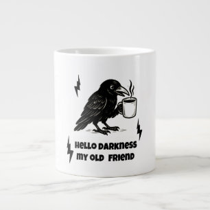 Coffee Raven – Hello Darkness My Old Friend Large Coffee Mug