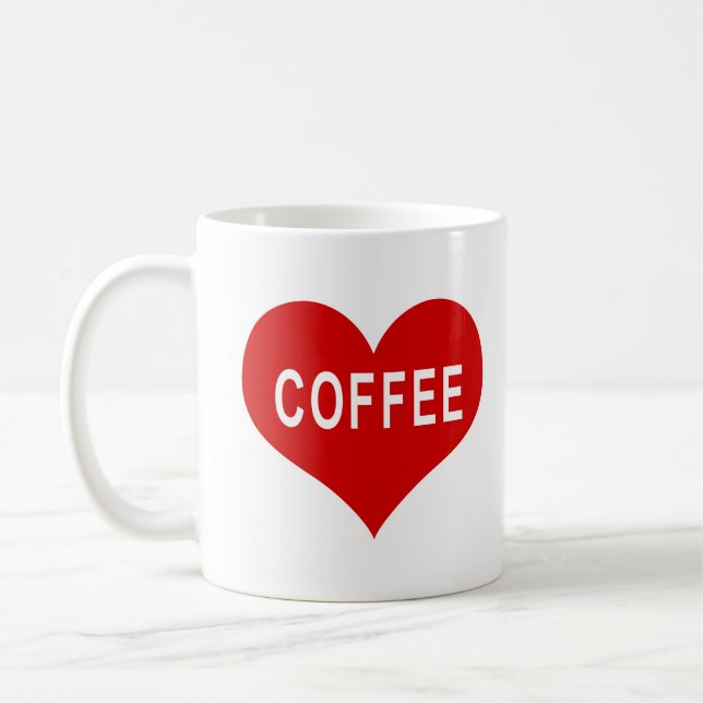 COFFEE Red Love Heart Mug (Left)