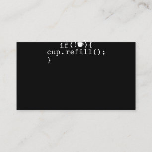Coffee Refill Smart Coding Software Engineer Business Card