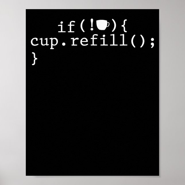 Coffee Refill Smart Coding Software Engineer Poster (Front)