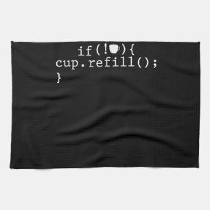 Coffee Refill Smart Coding Software Engineer Tea Towel