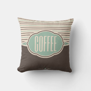 Coffee Retro Label Designer Accent Pillows