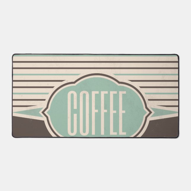 Coffee Retro Label Desk Mat (Front)