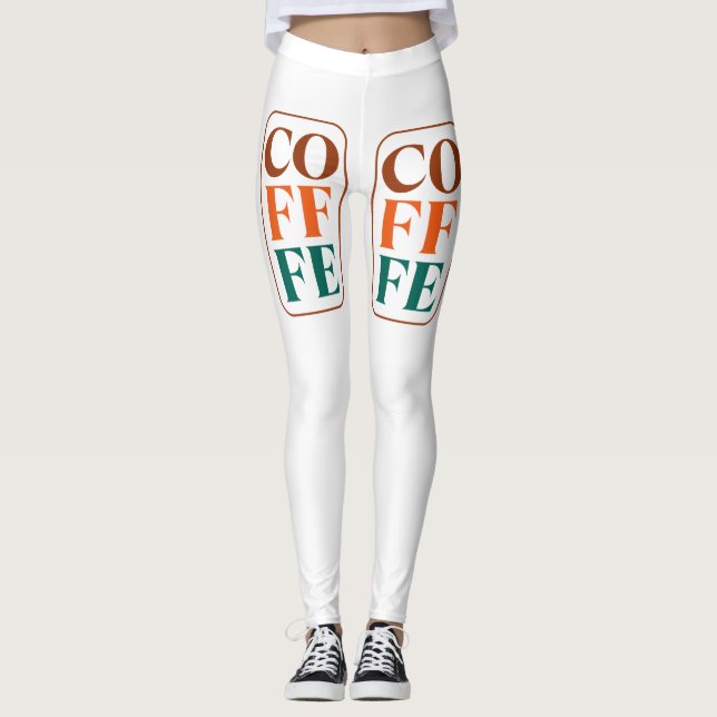COFFEE Retro Leggings for Coffee Lovers (Front)