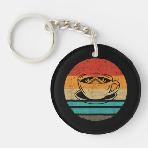 Coffee Retro Style Vintage Key Ring