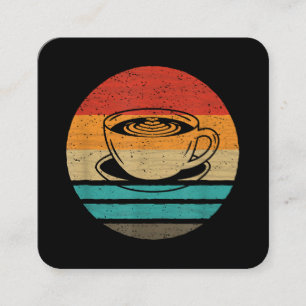 Coffee Retro Style Vintage Square Business Card