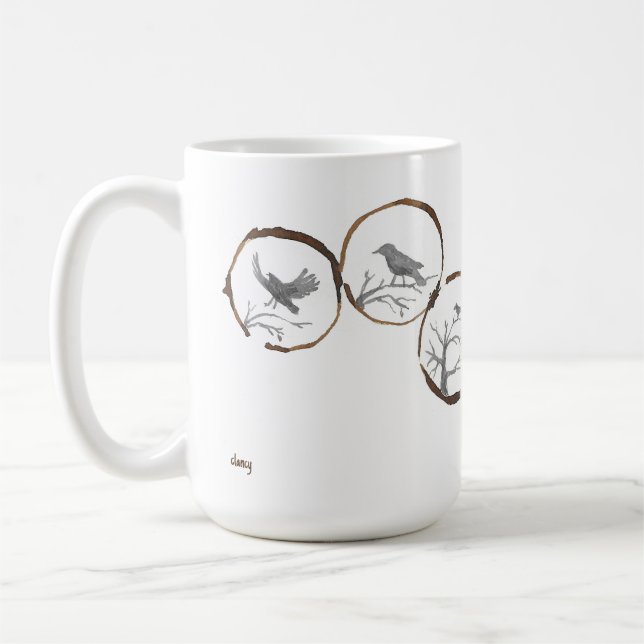 Coffee Ring Crow Portal Coffee Mug (Left)