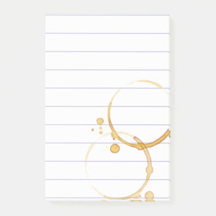 Coffee Ring Stain Lined Caffeine Joke  Post-it Notes