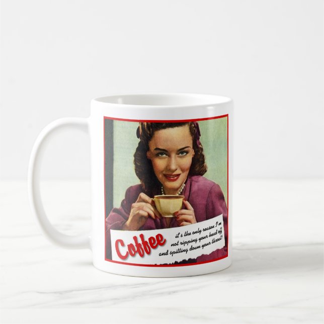 Coffee Rip Your Head Off Funny Mug Humour (Left)