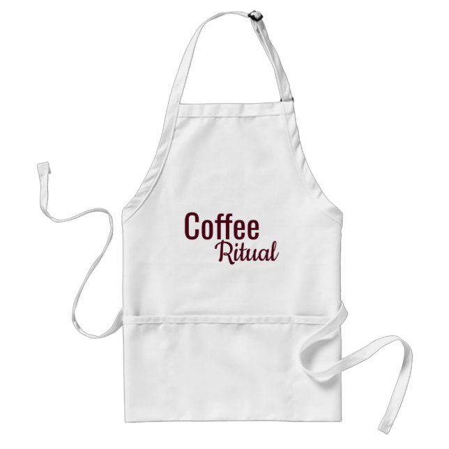 Coffee Ritual Burgundy Typography Apron (Front)