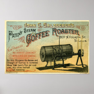 Coffee Roaster 1884 Advertising  Card Poster