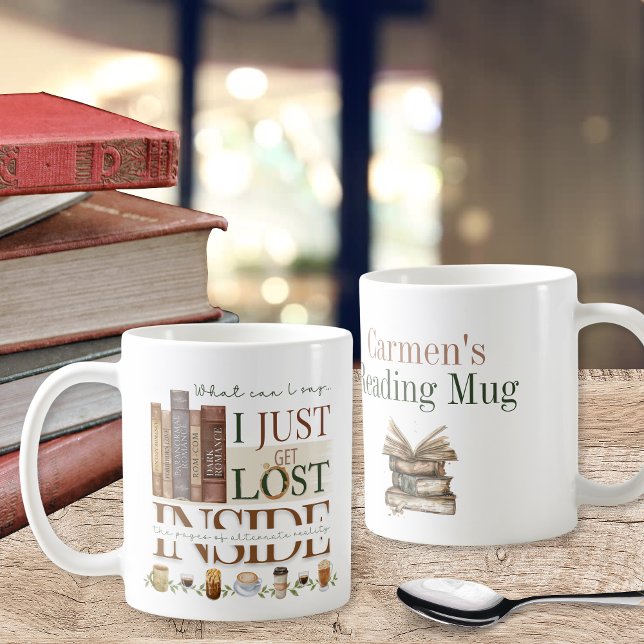 Coffee Romance Book Lovers Custom Tropes Coffee Mug (Coffee Latte Tea Theme Coffee Mug for Dark Romance Book Lovers Bookish Tropes Lost in the Pages Gift)